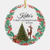 Eerste kerstmis keramisch ornament (Voorkant)