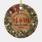 Eerste Kerstmis - kerstmis Keramisch Ornament (Voorkant)