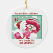 Eerste Kerstmis, kleindochter, Cute Snowbie Keramisch Ornament (Achterkant)