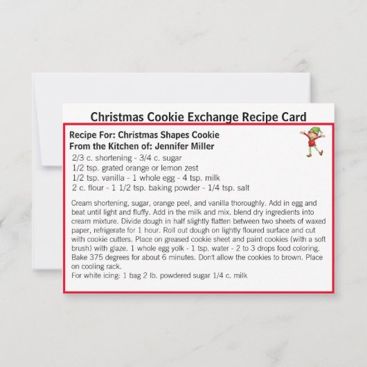 Eerste Kerstmis Koekjeswisselaar Ontvang 3 x 5 (Achterkant)