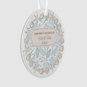 Eerste Kerstmis Kustkerstdecoratie Zeeschelpen Ornament (voorkant)