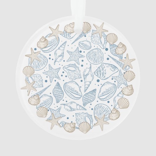 Eerste Kerstmis Kustkerstdecoratie Zeeschelpen Ornament (achterkant)