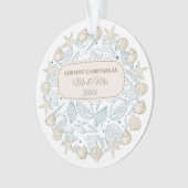 Eerste Kerstmis Kustkerstdecoratie Zeeschelpen Ornament (voorkant)