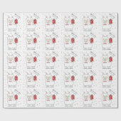 Eerste Kerstmis: Llama en Cadeaus (rood) Cadeaupapier (Vlak)