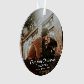 Eerste Kerstmis - Matig Minimale Foto Ornament (voorkant)