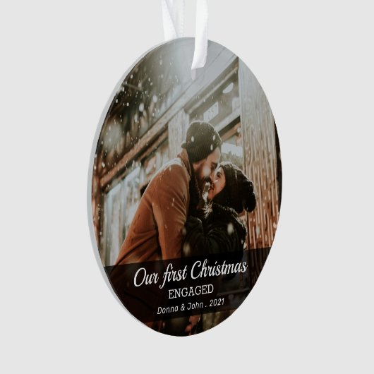Eerste Kerstmis - Matig Minimale Foto Ornament (voorkant)