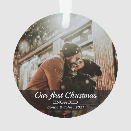 Eerste Kerstmis - Matig Minimale Foto Ornament (achterkant)