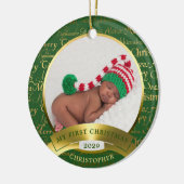 Eerste Kerstmis Mele Kalikimaka Hawaiian Foto Cer Keramisch Ornament (Links)