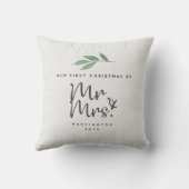 Eerste kerstmis meneer en mevrouw erfstuk kussen (Achterkant)