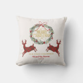 Eerste kerstmis meneer en mevrouw rode plaid kusse kussen (Voorkant)