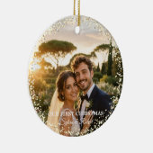 Eerste kerstmis meneer mevrouw aangepaste foto keramisch ornament (Rechts)