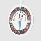 Eerste Kerstmis met alleenstaande moeder baby DIY Ornament (voorkant)