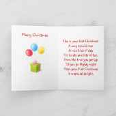 Eerste Kerstmis met boom, Kerstman, de kaart van (Binnen)