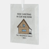 Eerste Kerstmis met de kajuit bij ons nieuwe thuis Glas Ornament (Voorkant links)