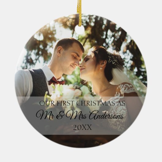 Eerste Kerstmis met een persoonlijk tintje Keramisch Ornament (Achterkant)