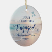 Eerste Kerstmis met een strand Sunset Ceramic Orna Keramisch Ornament (Rechts)