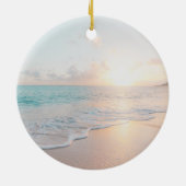 Eerste Kerstmis met een strand Sunset Ceramic Orna Keramisch Ornament (Achterkant)