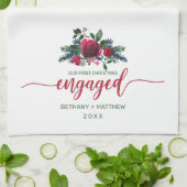 Eerste Kerstmis met Floral Red Rose Theedoek (Gevouwen)