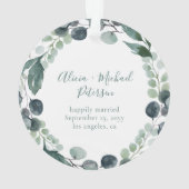 Eerste Kerstmis met foto Mr en Mrs newlyweds Ornament (achterkant)