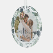 Eerste Kerstmis met foto's Glas Ornament (Voorkant links)