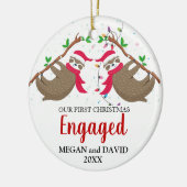 Eerste Kerstmis met Funny Sloths Keramisch Ornament (Links)