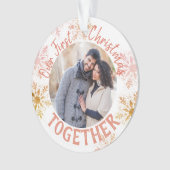 Eerste Kerstmis met Gold Blush Snowflakes Ornament (voorkant)