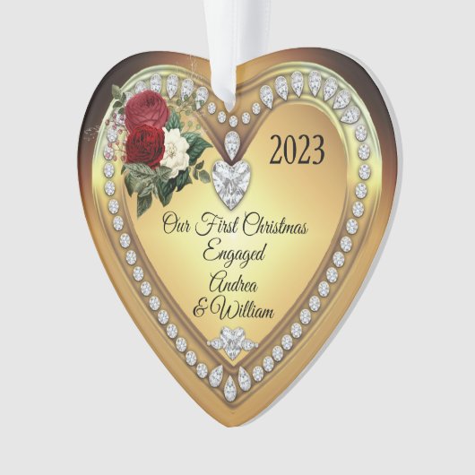 Eerste Kerstmis met Gold Diamonds Ornament (voorkant)