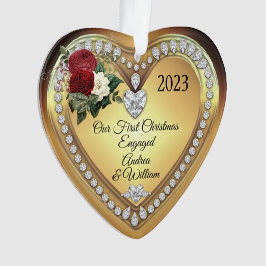 Eerste Kerstmis met Gold Diamonds Ornament (voorkant)