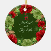 Eerste Kerstmis met Holiday Wreate Keramisch Ornament (Voorkant)