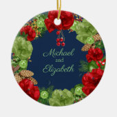 Eerste Kerstmis met Holiday Wreate Keramisch Ornament (Voorkant)