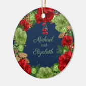 Eerste Kerstmis met Holiday Wreate Keramisch Ornament (Links)