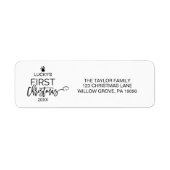 Eerste Kerstmis met kerstboompet Etiket (Voorkant)