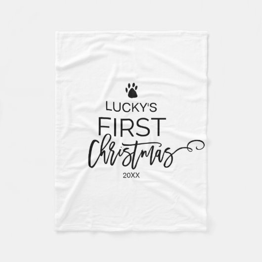 Eerste Kerstmis met kerstboompet Fleece Deken (Voorkant)