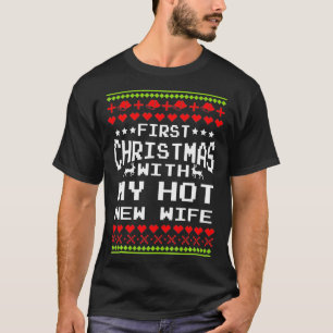 Eerste Kerstmis met mijn nieuwe vrouw huwelijkswed T-shirt