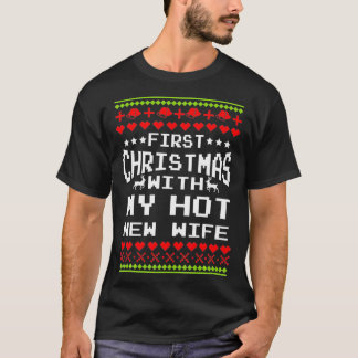Eerste Kerstmis met mijn nieuwe vrouw huwelijkswed T-shirt