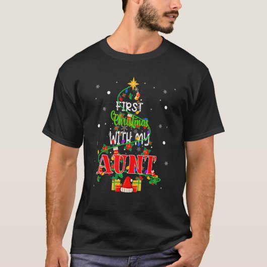 Eerste Kerstmis met mijn tante Xmas Light Famous T-shirt (Voorkant)