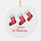 Eerste Kerstmis met nieuwe baby Keramisch Ornament (Achterkant)