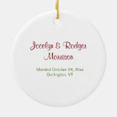 Eerste Kerstmis met Passen getrouwd Keramisch Ornament (Achterkant)