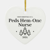 Eerste Kerstmis met Peds Hem Onc verpleegster Keramisch Ornament (Voorkant)
