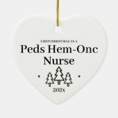 Eerste Kerstmis met Peds Hem Onc verpleegster Keramisch Ornament (Achterkant)