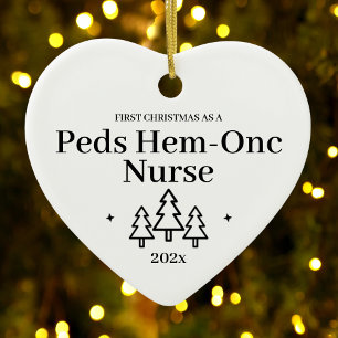 Eerste Kerstmis met Peds Hem Onc verpleegster Keramisch Ornament