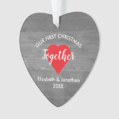 Eerste Kerstmis met Rustic Wood Ornament (voorkant)