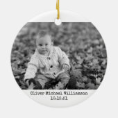 Eerste Kerstmis met tante Black & White 2 sloot Keramisch Ornament (Achterkant)