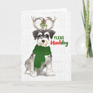 Eerste Kerstmis Miniatuur Schnauzer Fleas NaviDOG Feestdagen Kaart