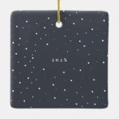 Eerste Kerstmis | Minimal Wedding Verloving Foto Keramisch Ornament (Achterkant)