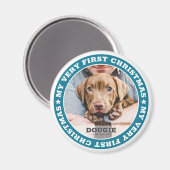 Eerste Kerstmis Modern Custom Pet Photo Keepomwill Magneet (Voorkant / Achterkant)