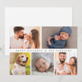 Eerste Kerstmis Moderne Fotocollage Gelukkig Feestdagenkaart (Voorkant / Achterkant)