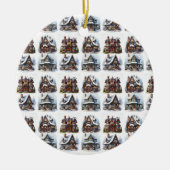 Eerste Kerstmis Mooie Kerst Huis Design Keramisch Ornament (Voorkant)