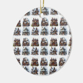 Eerste Kerstmis Mooie Kerst Huis Design Keramisch Ornament (Links)