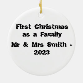 Eerste Kerstmis Mooie Kerst Huis Design Keramisch Ornament